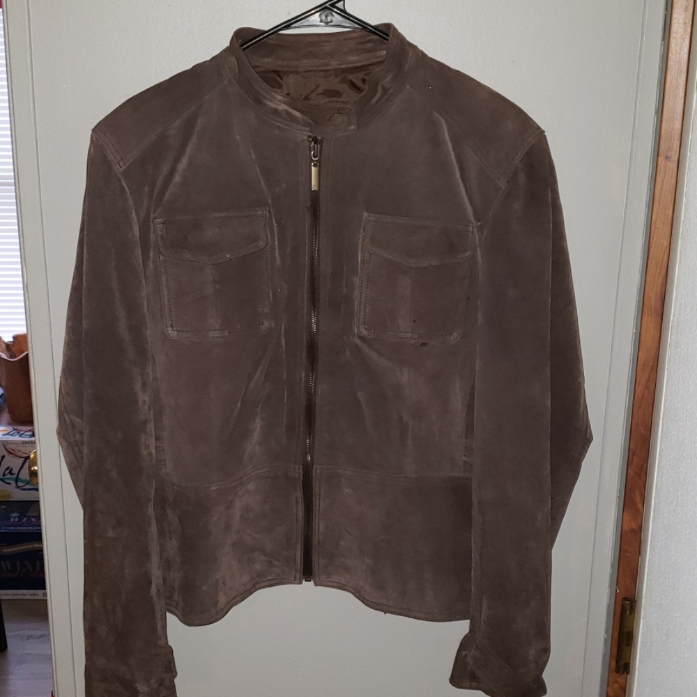 Cute New York & Company Brand Suede/Leather Coat! (Large)